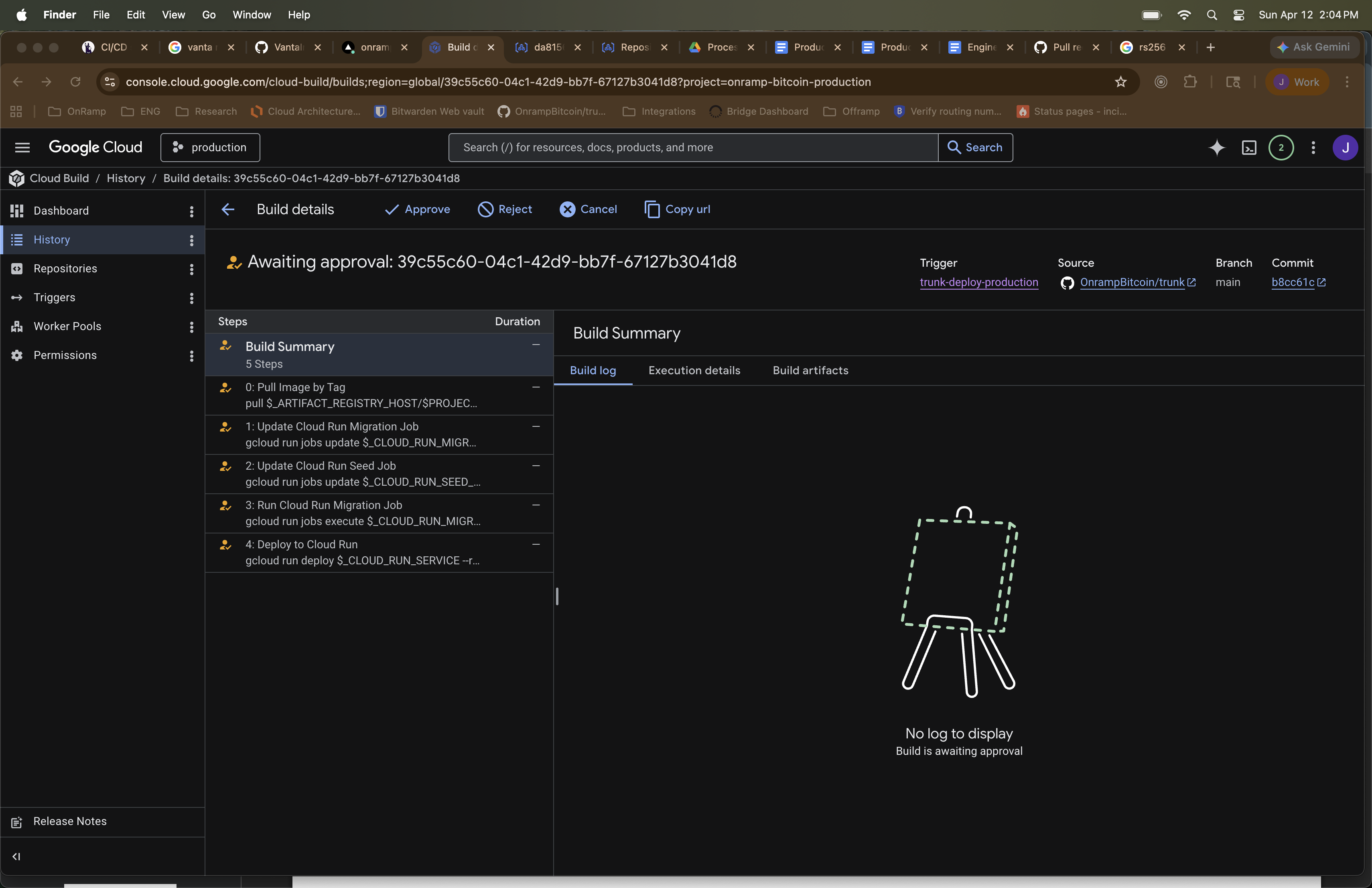Deployment awaiting approval