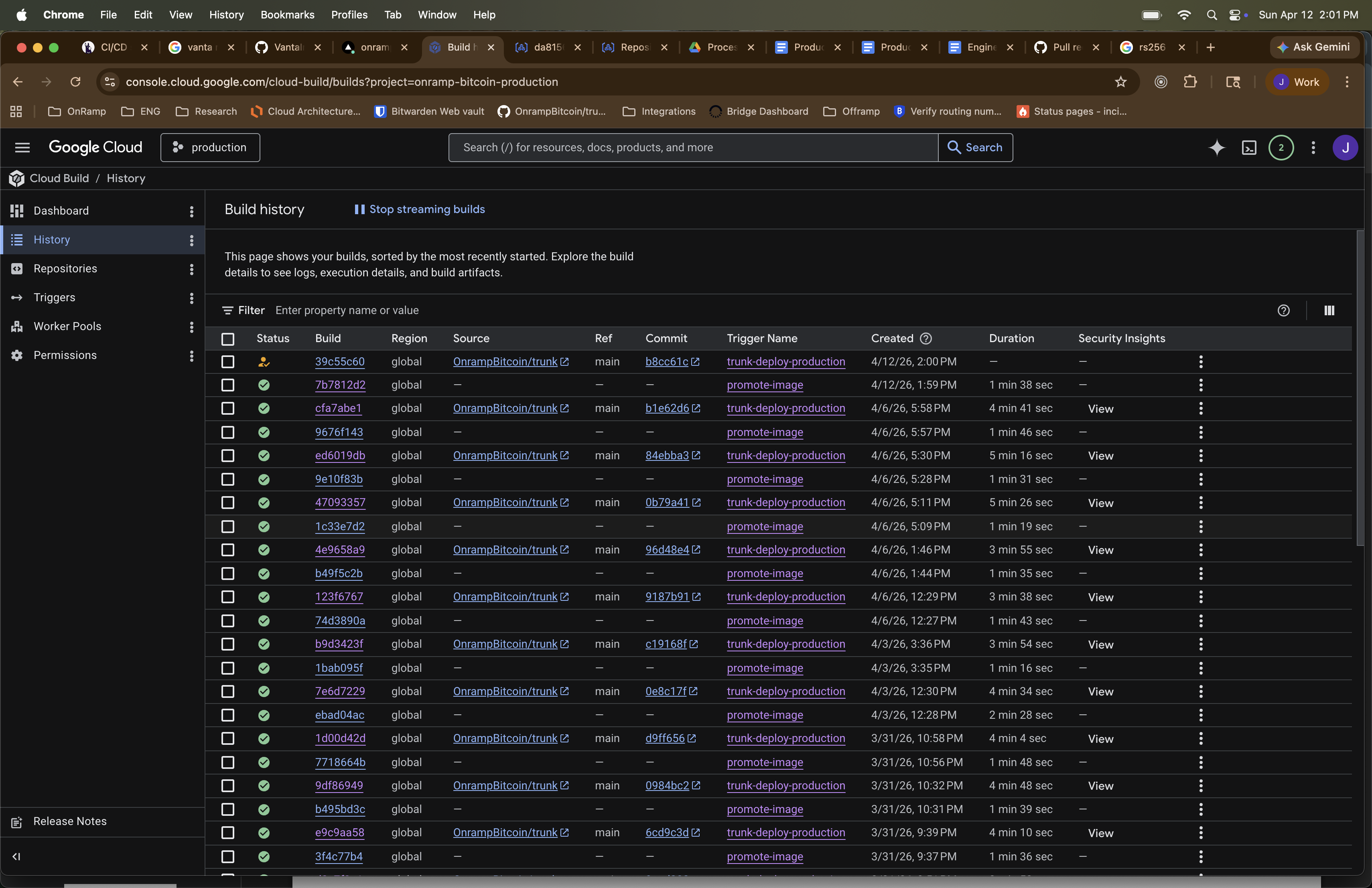 Promote and Deploy History